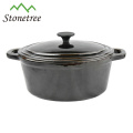 Black Coating Cast Iron Stew Pots / Large Cooking Pots / Casserole